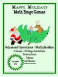 christmas advanced operations math bingo multiplication