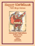christmas advanced operations math bingo